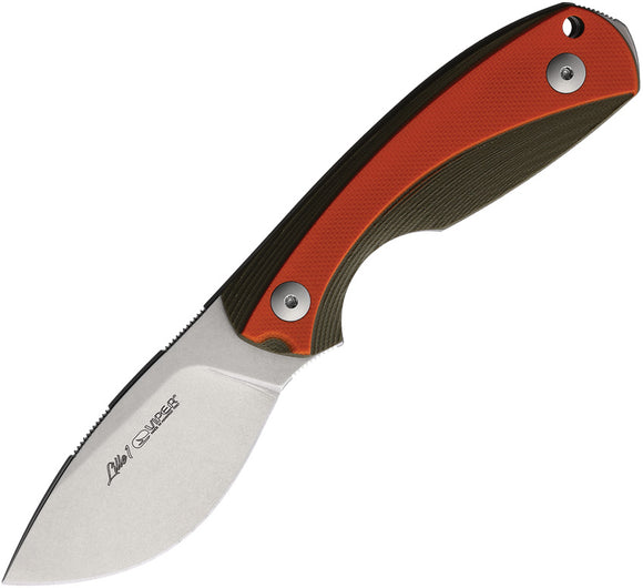 Viper Lille 1 Orange & Green G10 ELMAX Steel Drop Pt Fixed Blade Knife 4022GGO