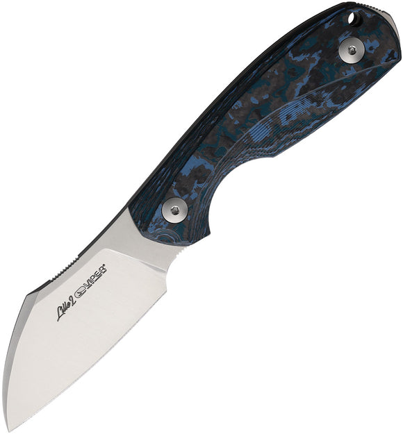 Viper Lille 2 Blk & Blue Carbon Fiber ELMAX Sheepsfoot Fixed Blade Knife 4024FCA