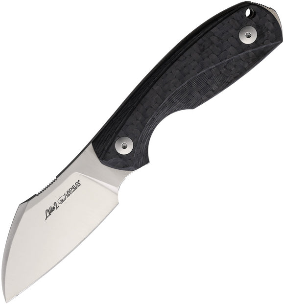 Viper Lille 2 Black Carbon Fiber ELMAX Steel Sheepsfoot Fixed Blade Knife 4024FC