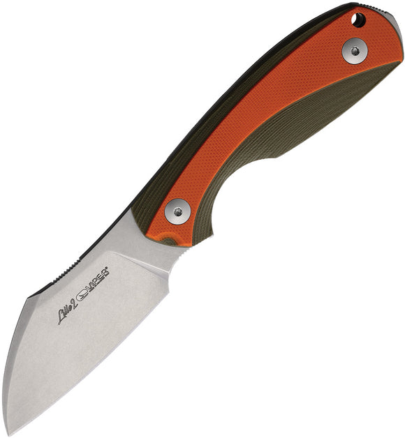 Viper Lille 2 Green & Orange Canvas ELMAX Sheepsfoot Fixed Blade Knife 4024GGO