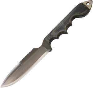 Anza Green Micarta Handle 11.25" Blued Fixed Blade Knife w/ Belt Sheath