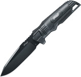 Walther BUK Back Up Fixed Stainless Blade Black Handle Knife with Sheath 50720