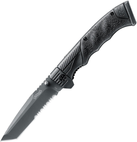 Walther PPQ Linerlock 440C Combo Tanto Folding Knife + Sheath 50747