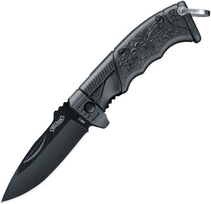 Walther Micro PPQ Linerlock Black Handle Stainless Spear Pt Folding Knife 50769
