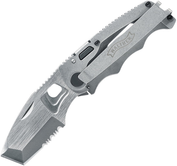 Walther CFK Chisel Combo 440C Framelock Folding Knife + Sheath 50795