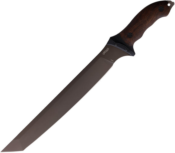Walther MachTac 5 Brown Wood 440C Stainless Tanto Machete w/ Belt Sheath 50846