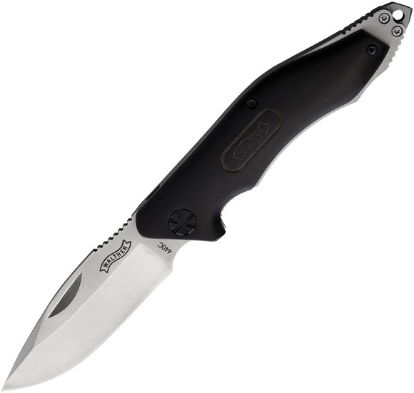 Walther BNK5 Linerlock Black Wood Folding 440C Stainless Pocket Knife 50859