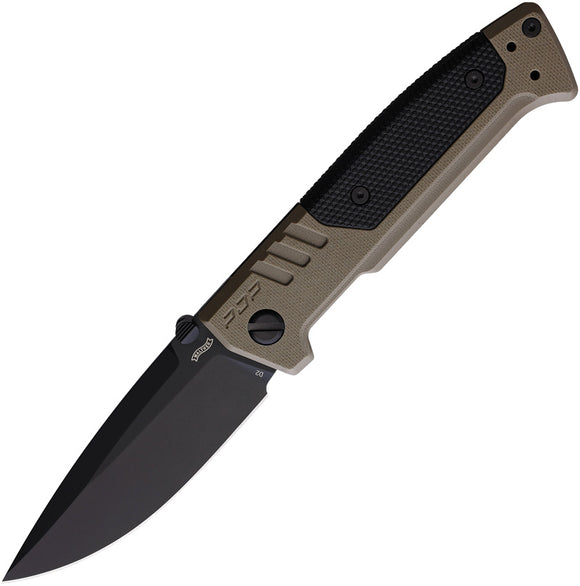 Walther PDP Linerlock Black & Tan G10 Folding D2 Steel Pocket Knife 50886