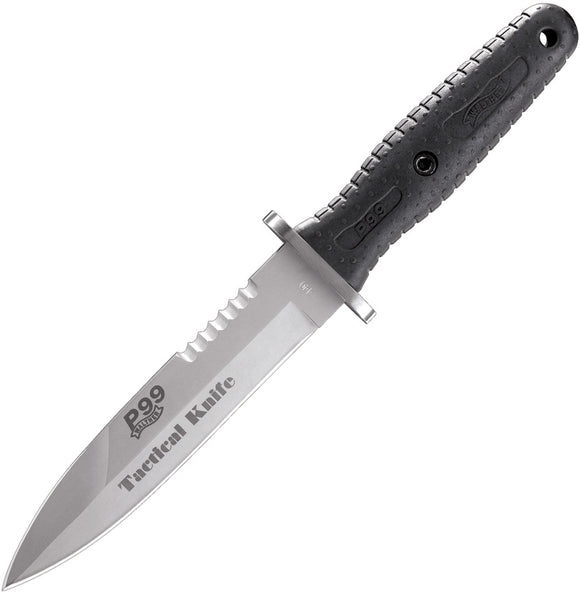 Walther P99 Tactical 440 Stainless Sawback Fixed Blade Black Knife 52179