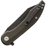 WithArmour Gasper Linerlock Green Aluminum Folding D2 Pocket Knife 083BK