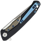 WithArmour Flint Linerlock Black Smooth G10 Folding D2 Steel Pocket Knife 091BKG