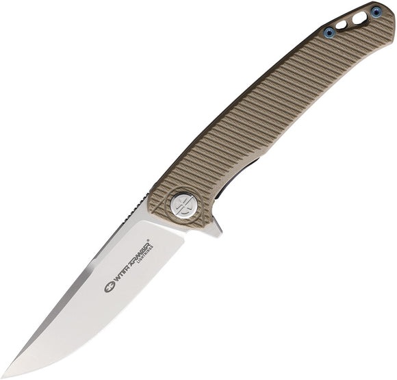 WithArmour Flint Linerlock Tan Smooth G10 Folding D2 Steel Pocket Knife 091DTG