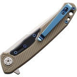 WithArmour Flint Linerlock Tan Smooth G10 Folding D2 Steel Pocket Knife 091DTG