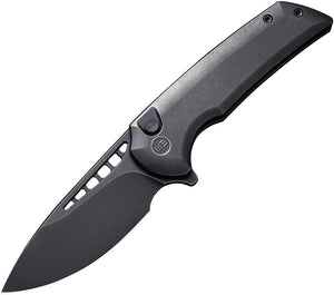 We Knife Mini Malice Pocket Knife Button Lock Black Titanium Folding 20CV 054BL1