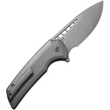 We Knife Mini Malice Pocket Knife Button Lock Gray Titanium Folding 20CV 054BL2