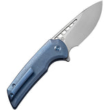 We Knife Mini Malice Pocket Knife Button Lock Blue Titanium Folding 20CV 054BL3