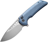 We Knife Mini Malice Pocket Knife Button Lock Blue Titanium Folding 20CV 054BL3