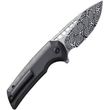 We Knife Mini Malice Pocket Knife Black Titanium Folding Damasteel 054BLDS1