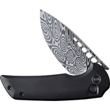 We Knife Mini Malice Pocket Knife Black Titanium Folding Damasteel 054BLDS1