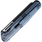 We Knife Reiver Framelock Pocket Knife Blue Titanium Folding CPM-S35VN 160204