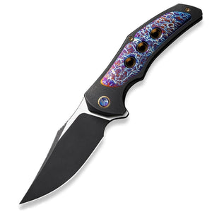 We Knife Magnetron Framelock Black & Flamed Titanium Folding 20CV Knife 180584