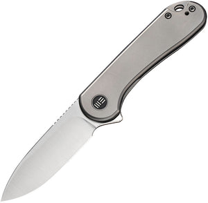 We Knife Elementum Framelock Gray Titanium Folding CPM-20CV Knife 18062X1