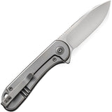 We Knife Elementum Framelock Gray Titanium Folding CPM-20CV Knife 18062X1