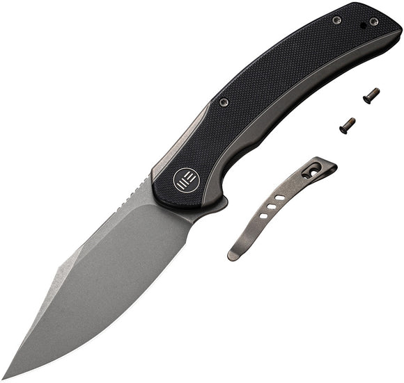 We Knife Co Ltd Black G10 + Titanium Snick Framelock CPM 20CV Folding Knife