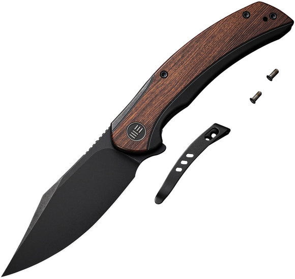 We Knife Co Ltd Titanium + Cuibortia Wood Snick Framelock CPM20CV Folding Knife 19022f3