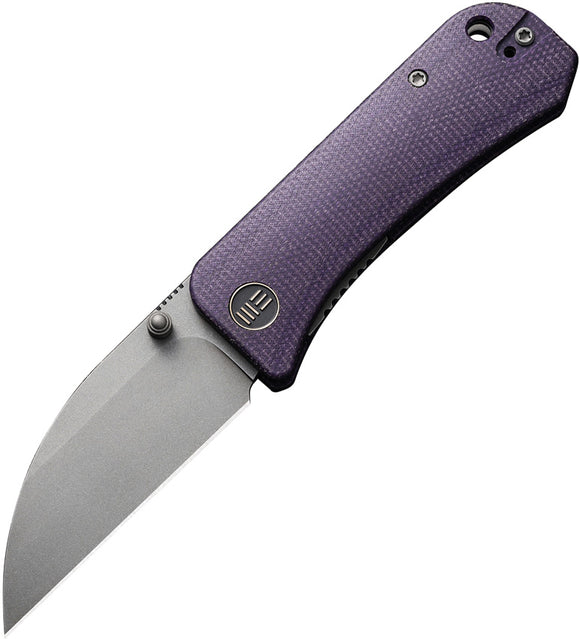 We Knife Banter Linerlock Purple Micarta Folding S35VN Wharncliffe Knife 19068J2
