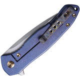 We Knife Co Ltd Kitefin Framelock Blue SW Flipper Knife 2001f