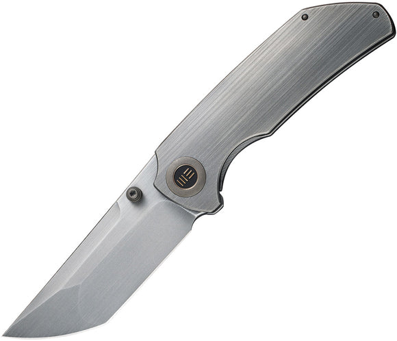 We Knife Thug XL Framelock Gray Titanium Folding CPM-20CV Pocket Knife 20028D1