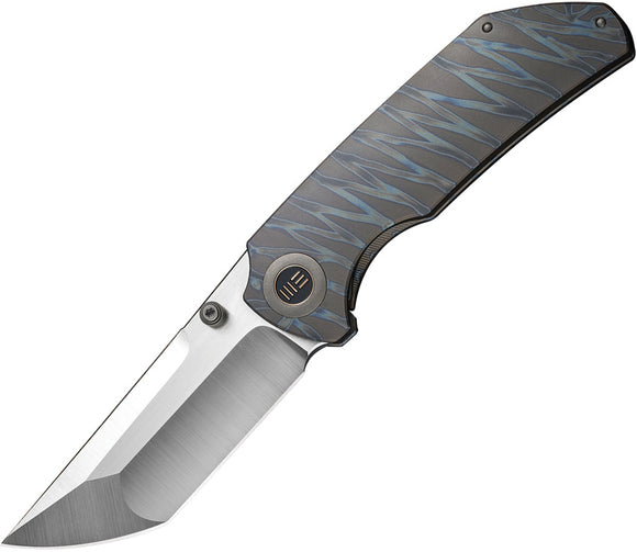 We Knife Thug XL Framelock Tiger Stripe Titanium Folding CPM-20CV Knife 20028D2