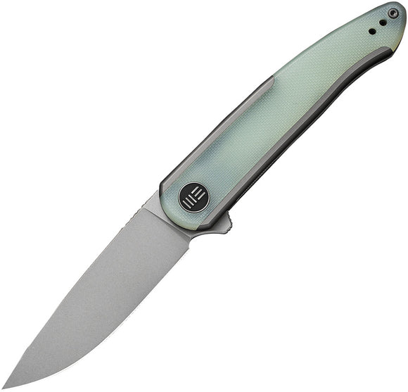 We Knife Smooth Sentinel Framelock Titanium/Jade G10 Folding 20CV Knife 200432