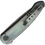 We Knife Smooth Sentinel Framelock Titanium/Jade G10 Folding 20CV Knife 200432