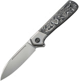 We Knife Soothsayer Silver Titanium with Carbon Fiber Inlay Folding Knife   OPEN BOX