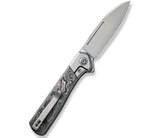 We Knife Soothsayer Silver Titanium with Carbon Fiber Inlay Folding Knife 200503