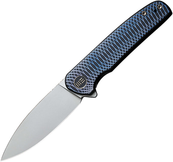 We Knife Shakan Pocket Knife Blue & Black Titanium Folding 20CV Blade 20052C1