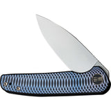 We Knife Shakan Pocket Knife Blue & Black Titanium Folding 20CV Blade 20052C1