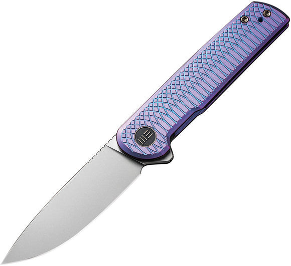 We Knife Charith Framelock Purple Titanium Folding CPM-20CV Pocket Knife 200562