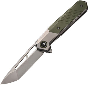 We Knife Co Ltd Arsenal Titanium + Green Framelock G10 CPM20CV Folding Knife 200731