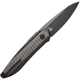We Knife Black Void Opus Linerlock Twill Carbon Fiber Folding 20CV Knife 2010V1