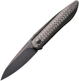 We Knife Black Void Opus Linerlock Twill Carbon Fiber Folding 20CV Knife 2010V1