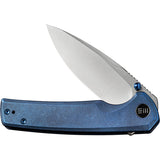 We Knife Subjugator Pocket Knife Framelock Blue Titanium Folding 20CV 21014C3