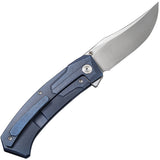 We Knife Shuddan Pocket Knife Framelock Blue Titanium Folding CPM-20CV 210152