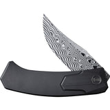 We Knife Shuddan Pocket Knife Framelock Black Titanium Folding Damascus 21015DS1