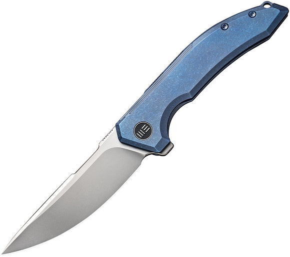 We Knife Quixotic Framelock Blue Titanium Folding CPM-20CV Pocket Knife 210163