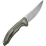 We Knife Quixotic Pocket Knife Framelock Green Titanium Folding CPM-20CV 210164