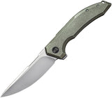We Knife Quixotic Pocket Knife Framelock Green Titanium Folding CPM-20CV 210164