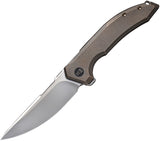 We Knife Quixotic Pocket Knife Framelock Bronze Titanium Folding CPM-20CV 210165